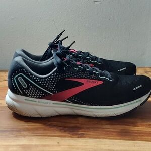 Brooks Ghost 14 Running Sneakers Size 11.5 Womens Black Pink Mint Green White